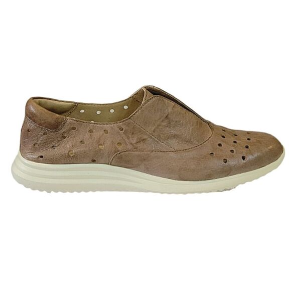 Sofft Noreen Luggage Sport Toupe Leather Perferated Sneaker Size 7.5 - Picture 4 of 9